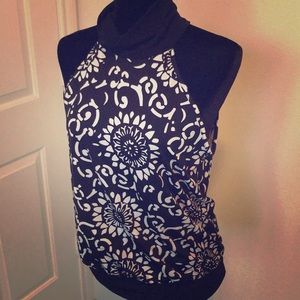 Black and White Floral Blouse